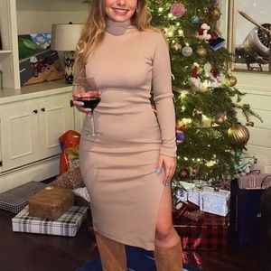 Ribbed long sleeve midi dress 🥟